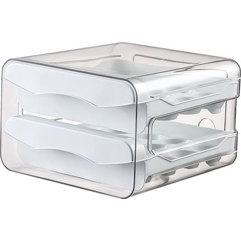 Boîte à œufs en Plastique,Tiroir à œufs Pour Réfrigérateur,32 Œufs Boite a Oeuf Frigo, Boîte de Rangement D'œufs à Tiroir Transparent Empilable, Pour la Conservation des Oeufs (1/4)