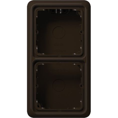 Jung Capot apparent 2 fois, CD 500 Apparent, Duroplast, marron, montage vertical et horizontal CD 582 A BR