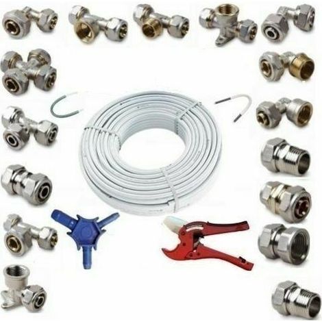 Klemmring 16-20mm Schraubfitting Aluminim Verbundrohr klemmringverschraubung PEX Ausf�hrung: Kreuzung Gr��e: 20x20x20x20