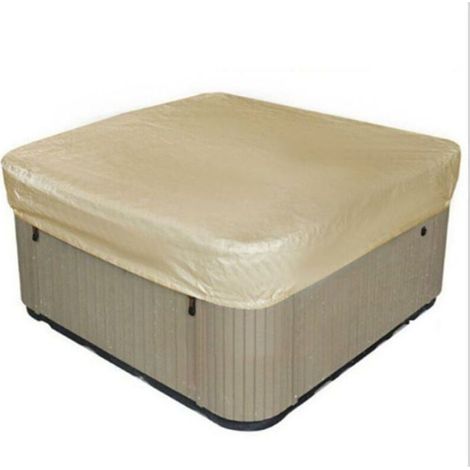 Bâche d'extérieur pour spa - - Étanche - Anti-poussière - Anti-UV - Tissu polyester 190T - 207×207×30 cm - Beige (1/3)