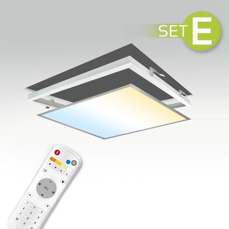 CCT LED Panel 62x62cm Einbauset 36W 3000K-6000K inkl. Fernbedienung und Einbaurahmen (1/5)