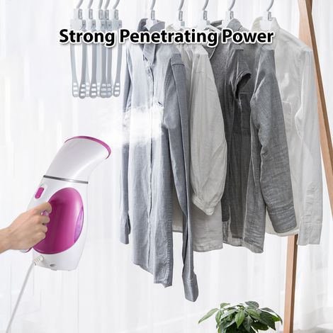 Défroisseur à vapeur portable 800W puissant grand réservoir 200ml chauffe rapide pénétration forte fer à repasser vapeur pour vêtements tissus voyage maison bureau (1/3)