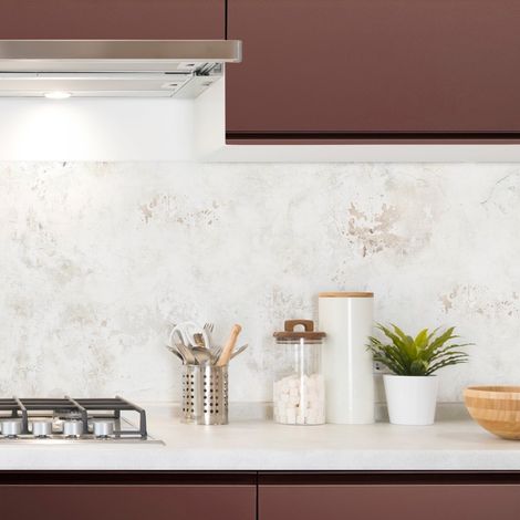 Crédence cuisine en aluminium - effet béton vieilli beige - 240x50 cm (en 2 bandeaux) (1/5)
