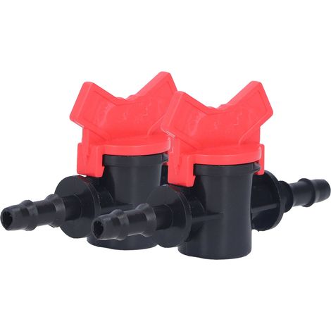 2 Stück Durchflussregler aus ABS-Kunststoff, Flüssigkeitskontroll-Absperrventil für Wasserpumpen, gerades Durchgangsventil, 8 mm Außendurchmesser (1/5)
