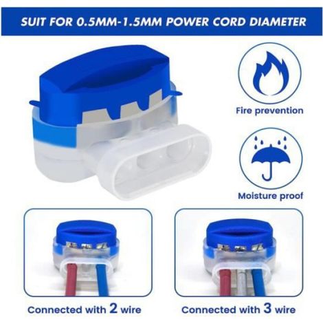 Lot de 20 Connecteurs de Câble Robot tondeuse, Connecteur Electrique Etanche Remplis des Résines pour Étendre ou Réparer Cable (1/4)