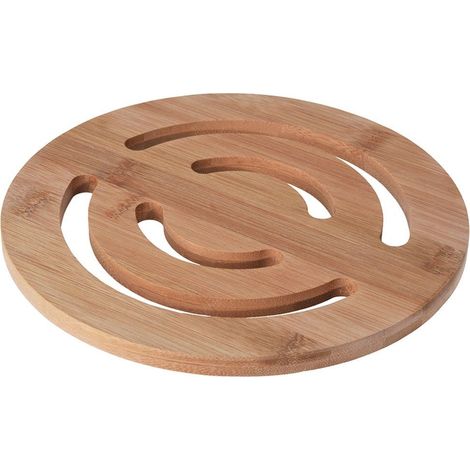 Runder Bambus-Topfständer mit Schutzunterlage, 20 cm