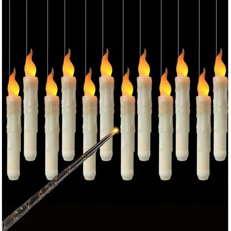 Set mit zwölf flammenlosen LED-Weihnachtskerzen mit Fernbedienung für Weihnachtsbaum und festliche Dekoration - Crezuo (1/4)