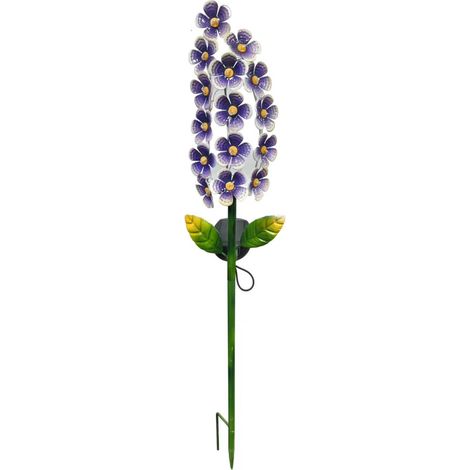 Décoration lumineuse solaire Violette - GALIX - G2622 - Métal - Hauteur 65 cm - 15 Micro LED - Blanc chaud - 3 Lumens