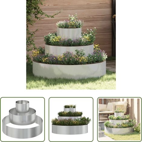 Pot métal -  Cache-pot de jardin Argent 90 x 90 x 20 cm Acier galvanisé (1/5)
