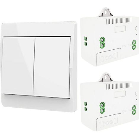 Interrupteur d'éclairage auto-générant sans fil. interrupteur à radiofréquence et récepteur de relais. contrôleur avec fusible. interrupteur cinétique sans batterie (Kit 1 voie 2 clés) (1/5)