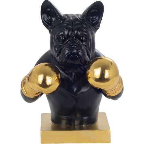 Figurine de chien bouledogue doré en résine, pour la décoration de la maison et les cadeaux (1/4)
