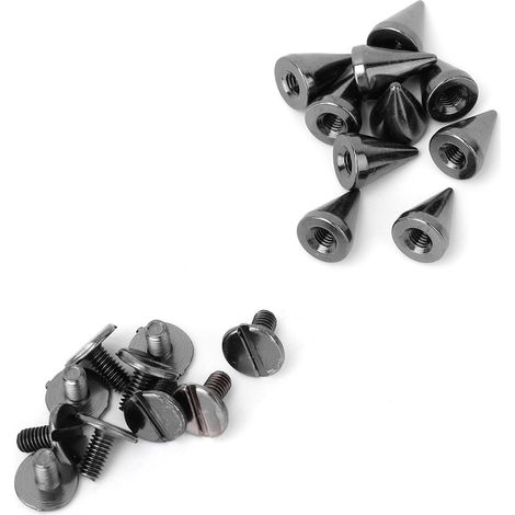 50 pièces Clous Punks Pointes 7x10mm pour Cuir et Vêtements DIY Décorations (Couleur Arme) (1/4)
