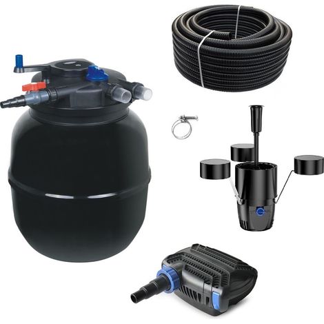 Druckteichfilter Set CPF 50000 mit 80W Eco Pumpe 10m Schlauch externer Skimmer Nr.54 (1/2)