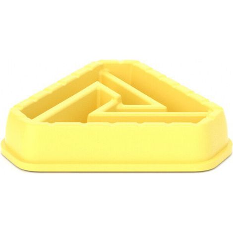 Bol pour animaux de compagnie en plastique antidrapant triangle slow food anti touffement slow food bowl(jaune) (1/5)