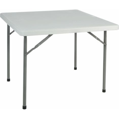 Mesa cuadrada plegable interior, exterior 87x87 gris YAGO garbar