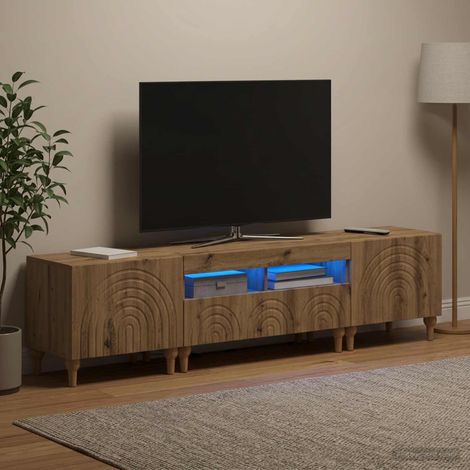 vidaXL 3 Piece LED TV Cabinet Artisan Oak Engineered Wood (1/5)