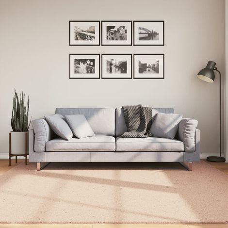 Teppich HUARTE Kurzflor Weich und Waschbar Blassrosa 200x200 cm