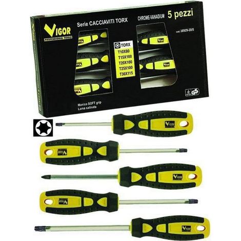 Serie Cacciaviti Vigor Torx da 5 Pezzi