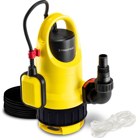 TROTEC Bomba sumergible TCW 900 – Bomba para agua clara/sucia – Caudal 15.000 l/h, potencia 900 vatios, profundidad de inmersión máx. 7 m, IPX8