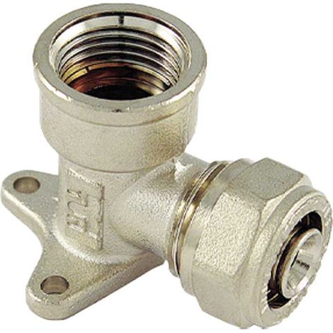 "GOMITO FEMMINA FLANGIATO A COMPRESSIONE PER TUBO MULTISTRATO TM 1/2"""" - Ø14x2,0 mm"