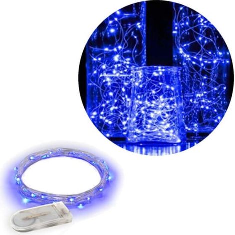 Blaue Batteriebox für 10 LEDs (1 Meter) - Wenden Sie sich an den Kundenservice, um die Lieferung von zwei Batterien zu bestellen. (1/5)