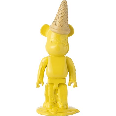 Statuette Déco Ours "Cornet Glace" 39cm Jaune (1/3)