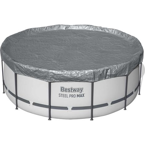 Cubierta para Piscina Ø4,88 m Redondo Poliéster Gris Bestway