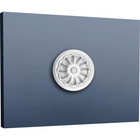 Rosette Stuck Orac Decor R10 Luxxus Deckenrosette Wand Dekor Zier Stuck Element Antik Dekor weiß 15 cm Durchmesser
