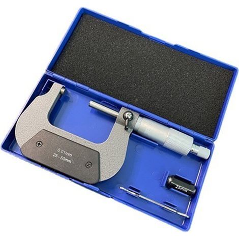 Outil de mesure de diamètre extérieur avec micromètre extérieur précis 25-50 mm Micromètre Graduation 0,01 mm pour réparation automobile et automobile (1/5)