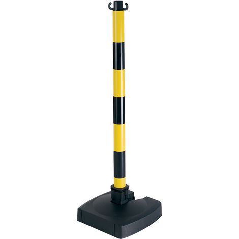 Poteau PVC Jaune/Noir BI-POSE sur socle lesté 4kg - 2000017 (1/5)