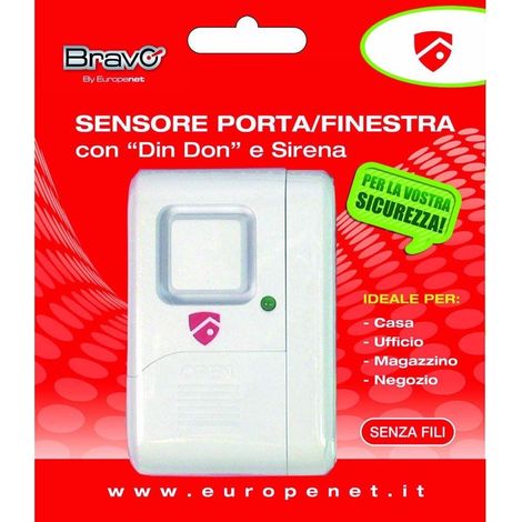 Sensore Allarme Bravo per Porta/Finestra Magnetico – Rilevamento di movimento Facile e Immediata (1/2)
