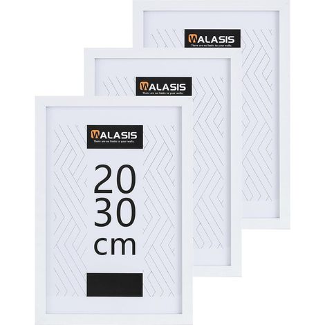 Bilderrahmen 3er Set Holz 20x30 Foto Poster Weiß 20x30 (1/5)