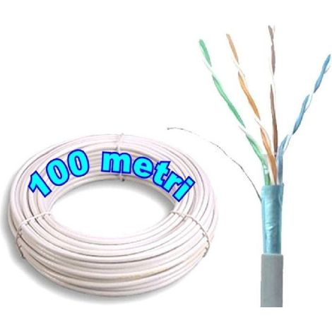 Câble Réseau Lan Ethernet Cat 6 100mt Utp Blindé Pour La Vidéosurveillance