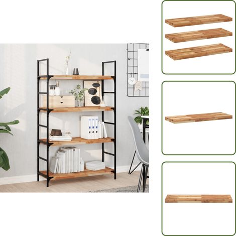 The Living Store Schweberegale 3 Stk. 80x30x4 cm Massivholz Akazie Ölbehandelt - Wandregal (1/5)