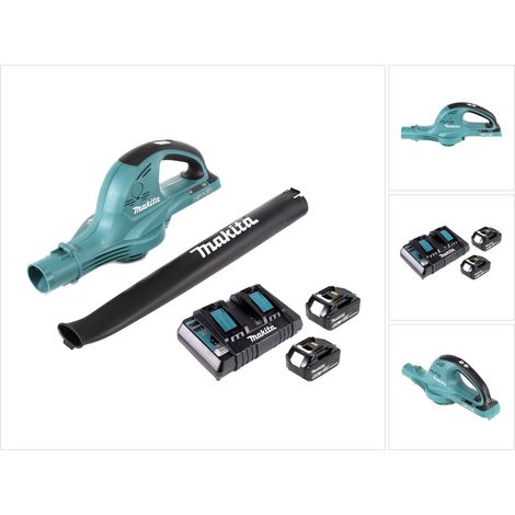 Makita DUB 361 2x 18 V / 36 V Akku Laubbläser Gebläse + 2x Makita BL 1860 6 Ah / 6000 mAh Akku + Makita DC 18 RD 2-fach Ladegerät (1/5)
