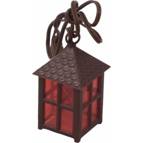 LAMPIONE PLASTICA LUCE ROSSA BERTONI PER PRESEPE E MODELLISMO 3,5V 2,5×2,5×5,5CM