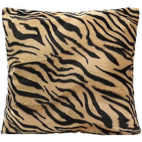Kissenbezug mit Plüschtier-Motiv (Zebra, Leopard, Tiger) und Strukturprint-D (1/5)