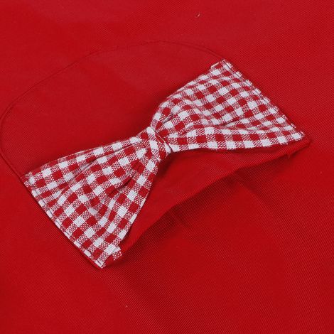Tablier vintage mignon pour femme, orné d'un nœud papillon en dentelle et doté d'une poche, idéal pour la cuisine (rouge). (1/5)
