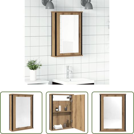 Badezimmer Spiegel - Bad-Spiegelschrank Artisan-Eiche 42x12x60 cm Holzwerkstoff (1/5)