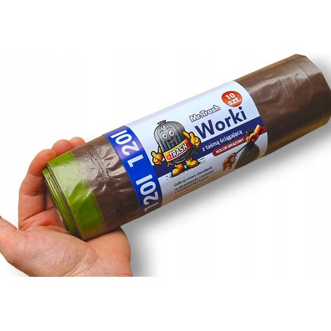 0,4 kg dicke, reißfeste Müllsäcke für Gras und Laub, 120 l, 10 Stück. Günstige Rolle.