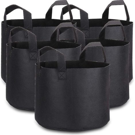 Sacs à plantes Home de 5 gallons avec étiquettes, lot de 5, en tissu résistant (1/5)