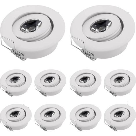 Downlight, Design Mini Encastré, LED Blanc Chaud, Corps blanc, Blanc chaud 3000K-b, 3W-b (1/2)