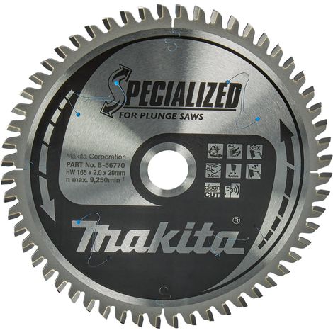 MAKITA B-56770 Specialized T.C.T for Alu 165mm x 20mm x 56T
