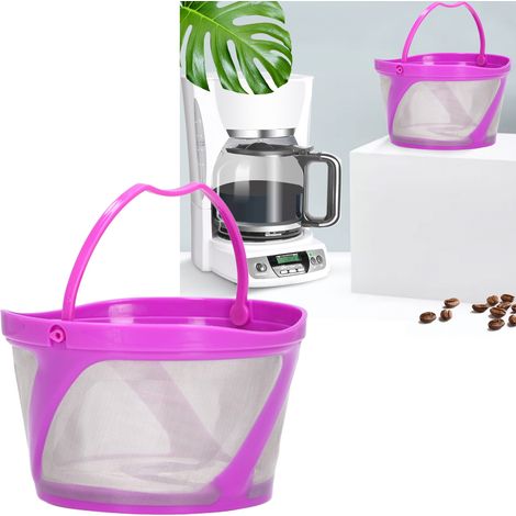 Panier-filtre K-duo, panier-filtre à café violet, filtre de précision, entonnoir pour machine à café, filtre réutilisable pour équipement de café. (1/5)