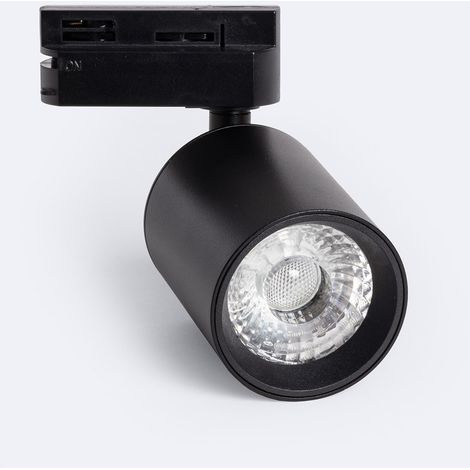 Foco Carril LED Monofásico 10W Regulable Mallet Negro 3000K Blanco Cálido
