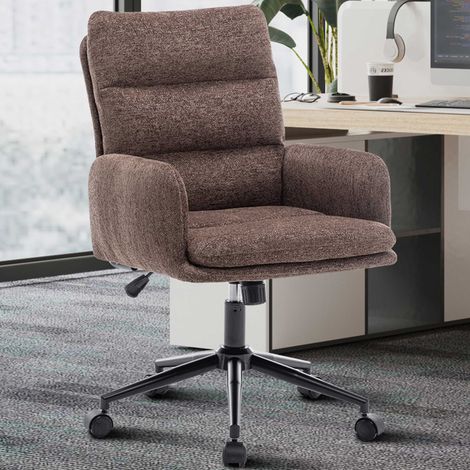 Chaise de bureau Aimé - 64x68x88cm - réglable - brun (1/5)