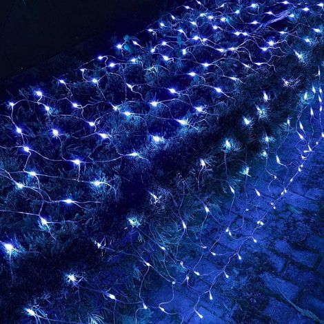 Garland bright of Christmas 320 LED 3 x 2 m, 8 modes, to connect, ideal for the buissons, garden, parties, weddings, holidays - Blue (1/5)