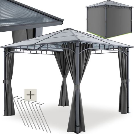 Pavillon de jardin Caracas, en aluminium, résistant aux intempéries, protection UV 30+ - (1/5)