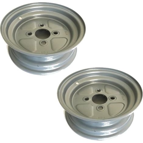 2 Cerchi 10" Attacco F I A T (58x98 mm) per Ruote Carrello RIMORCHIO APPENDICE per GOMME da 4.00/4.50-10 Ecovelo (1/2)