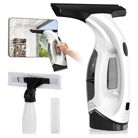 Nettoyeur de vitres sans fil 30 min d’autonomie raclette 28 cm réservoir 150 ml pour vitres carrelages et miroirs (1/5)